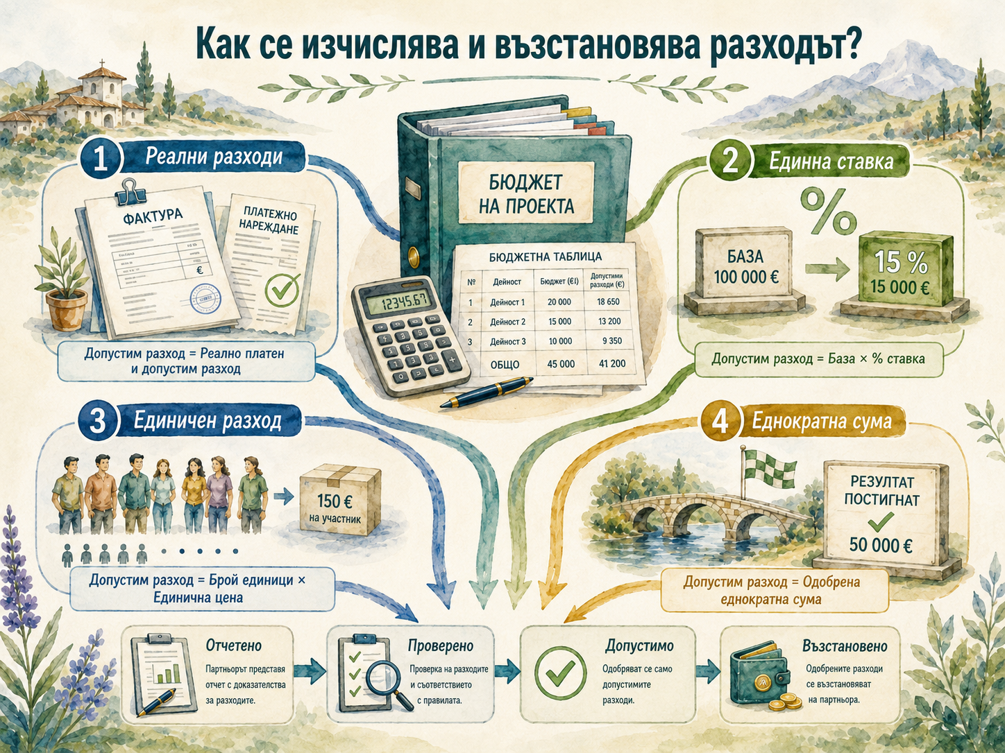 Изчисляване и възстановяване на разхода