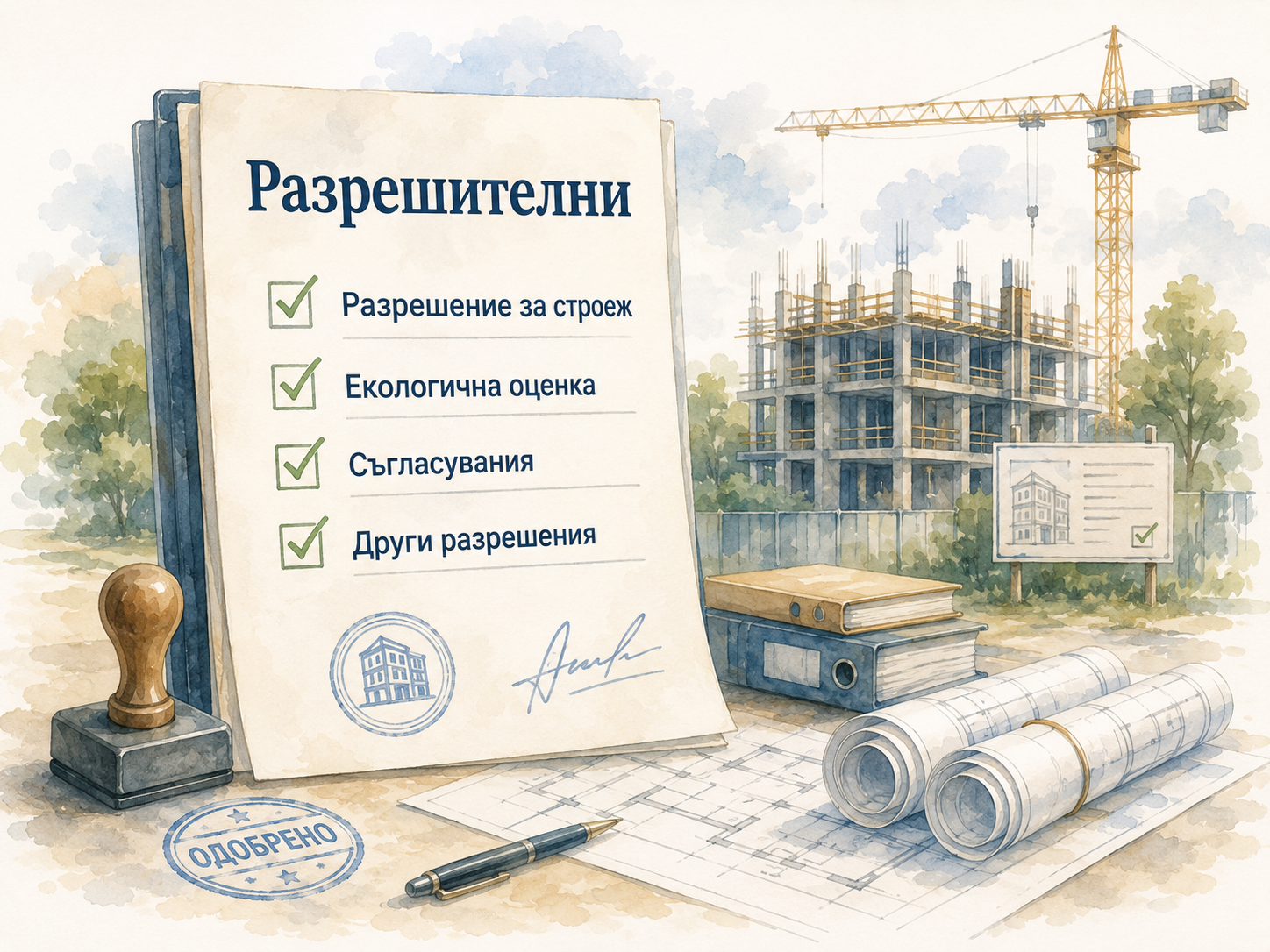 Разрешение за строеж, екологична оценка, съгласувания и одобрени планове