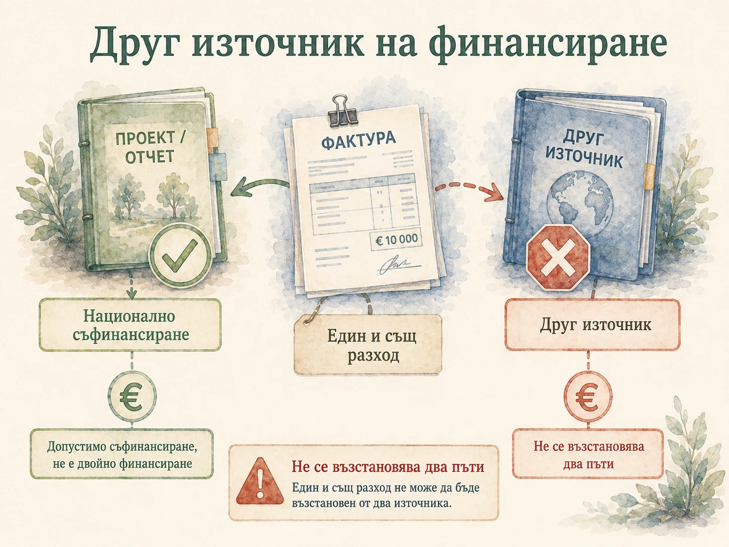 Разграничаване на национално съфинансиране от недопустимо двойно възстановяване на един разход