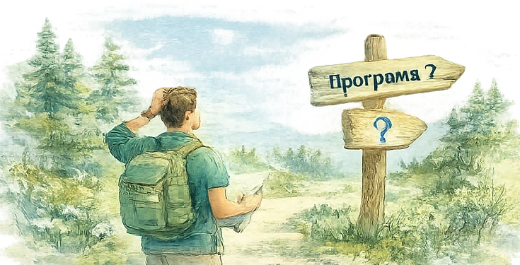 Човек избира посока при указателна табела